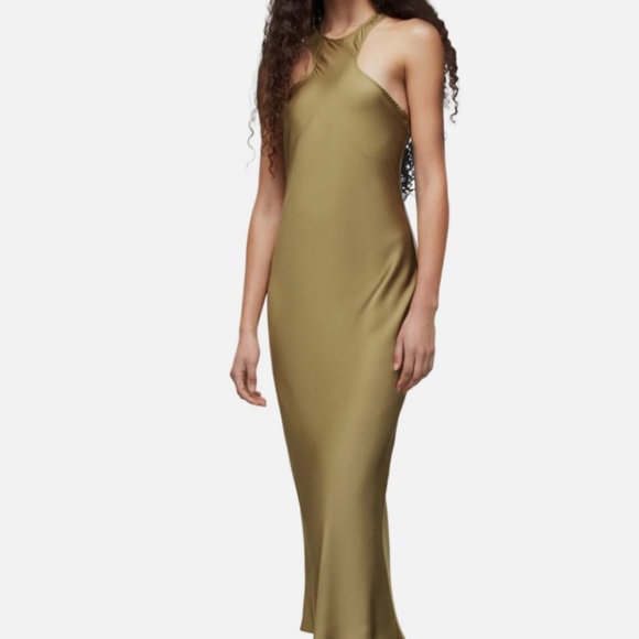 All Saints Bettina pale olive dress - Picture 1 of 3